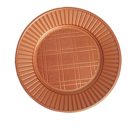 Plato plástico chico dorado 50u
